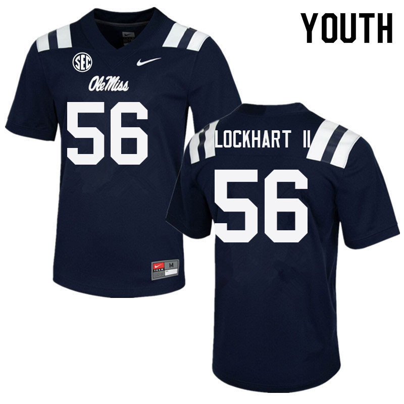 Danny Lockhart II Ole Miss Rebels NCAA Youth Navy #56 Stitched Limited College Football Jersey MWP6358UM